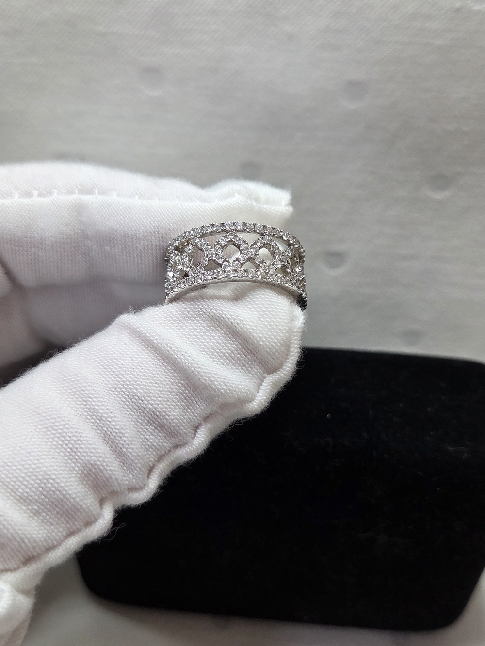Silver Silver Sparkling Crown Band Ring - White Cubic Zirconia